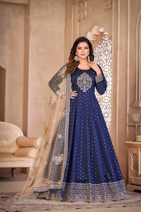 Designer blue colour ethnic anarkali dress