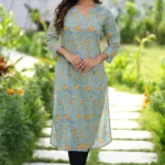 greyed-saffron-handblock-printed-cotton-kurti-323863